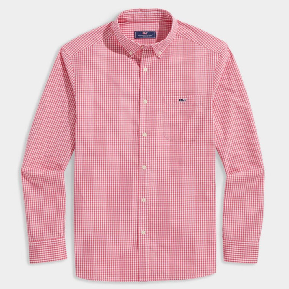 Vineyard Vines Men's Gingham Stretch Poplin Shirt